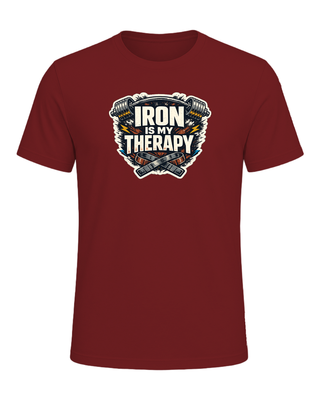 Iron Is My Therapy Tee — Cardinal