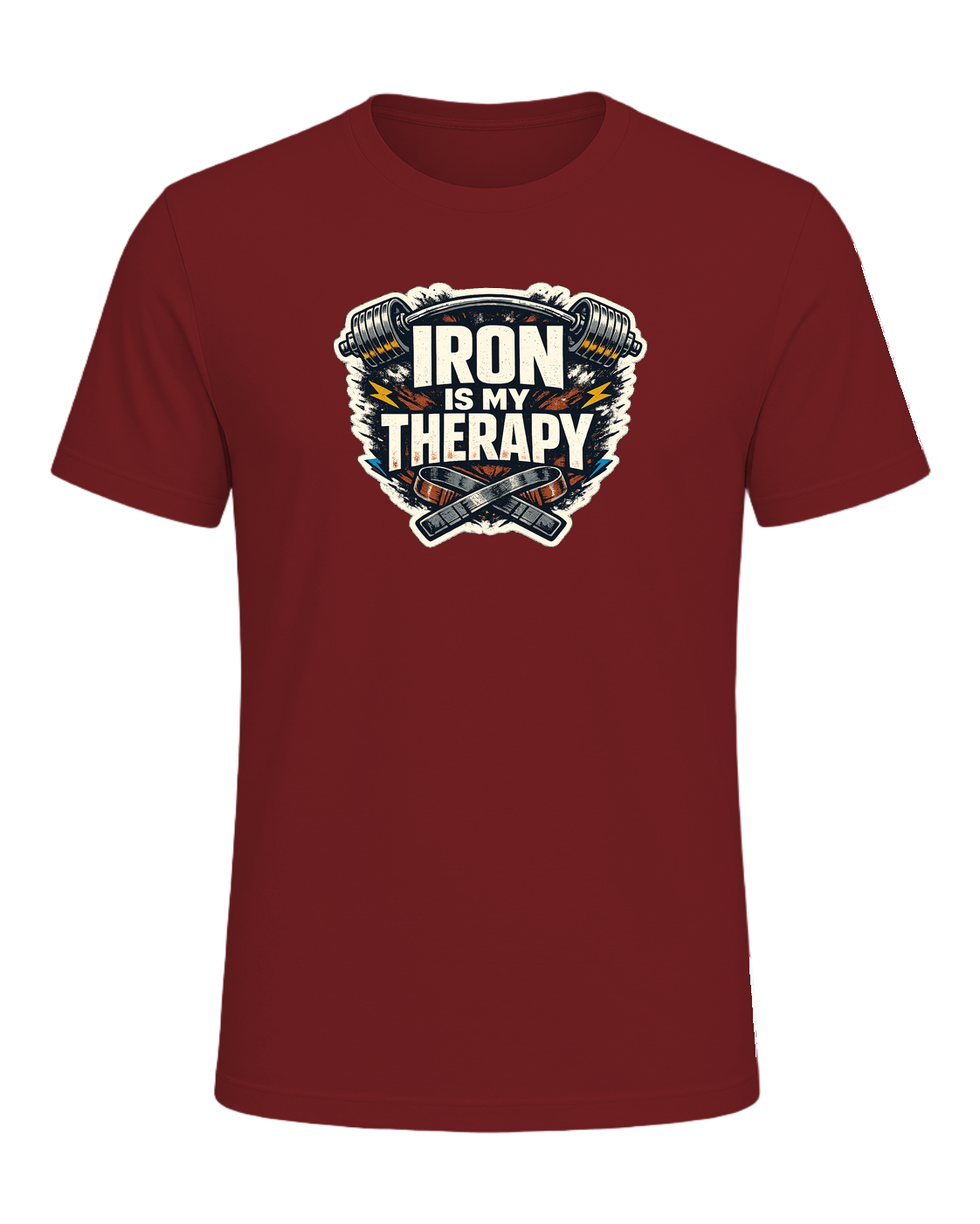 Iron Is My Therapy Tee — Cardinal