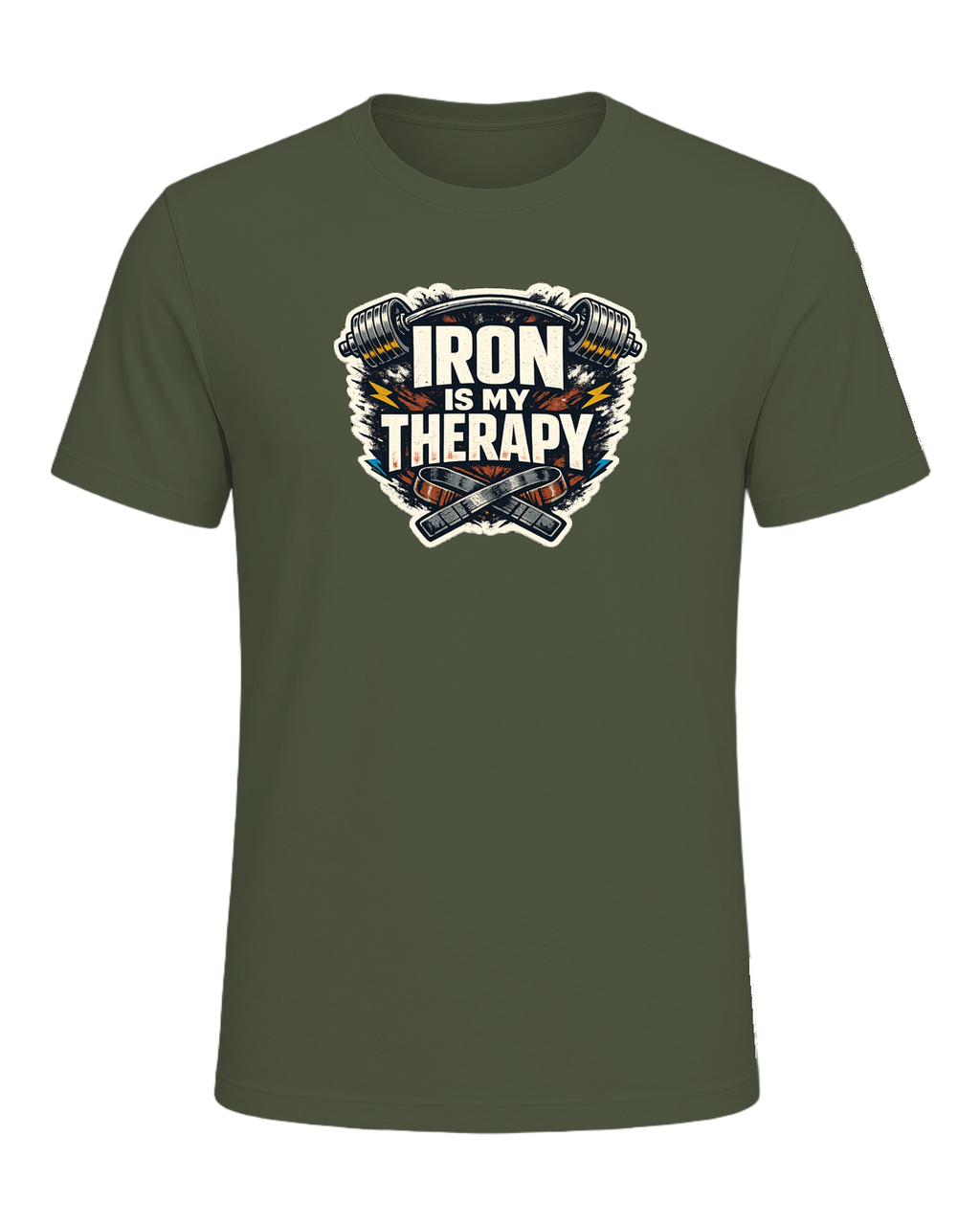 Iron Is My Therapy Tee — Military Green