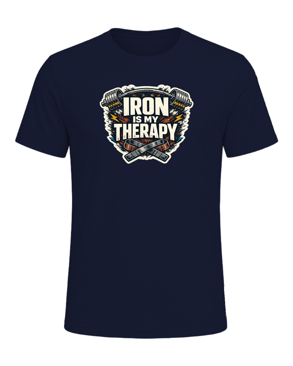 Iron Is My Therapy Tee — Navy