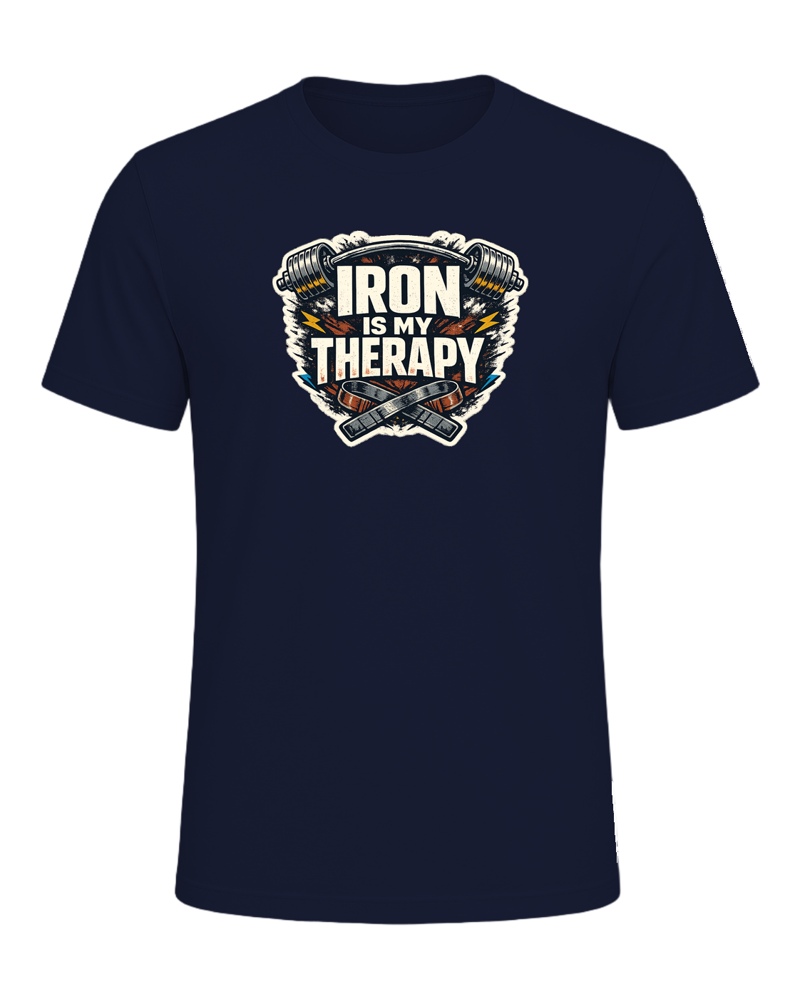 Iron Is My Therapy Tee — Navy