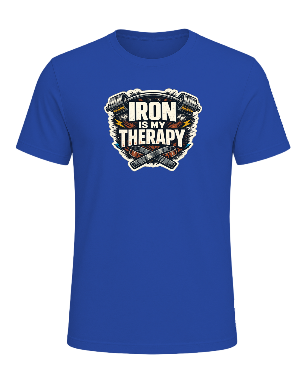 Iron Is My Therapy Tee — True Royal