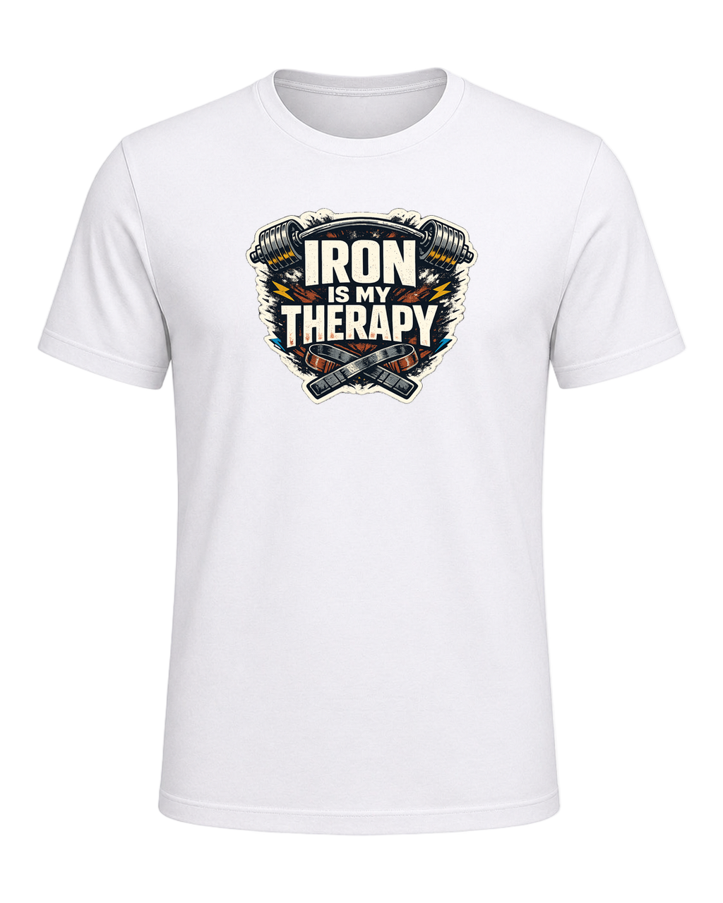 Iron Is My Therapy Tee — White