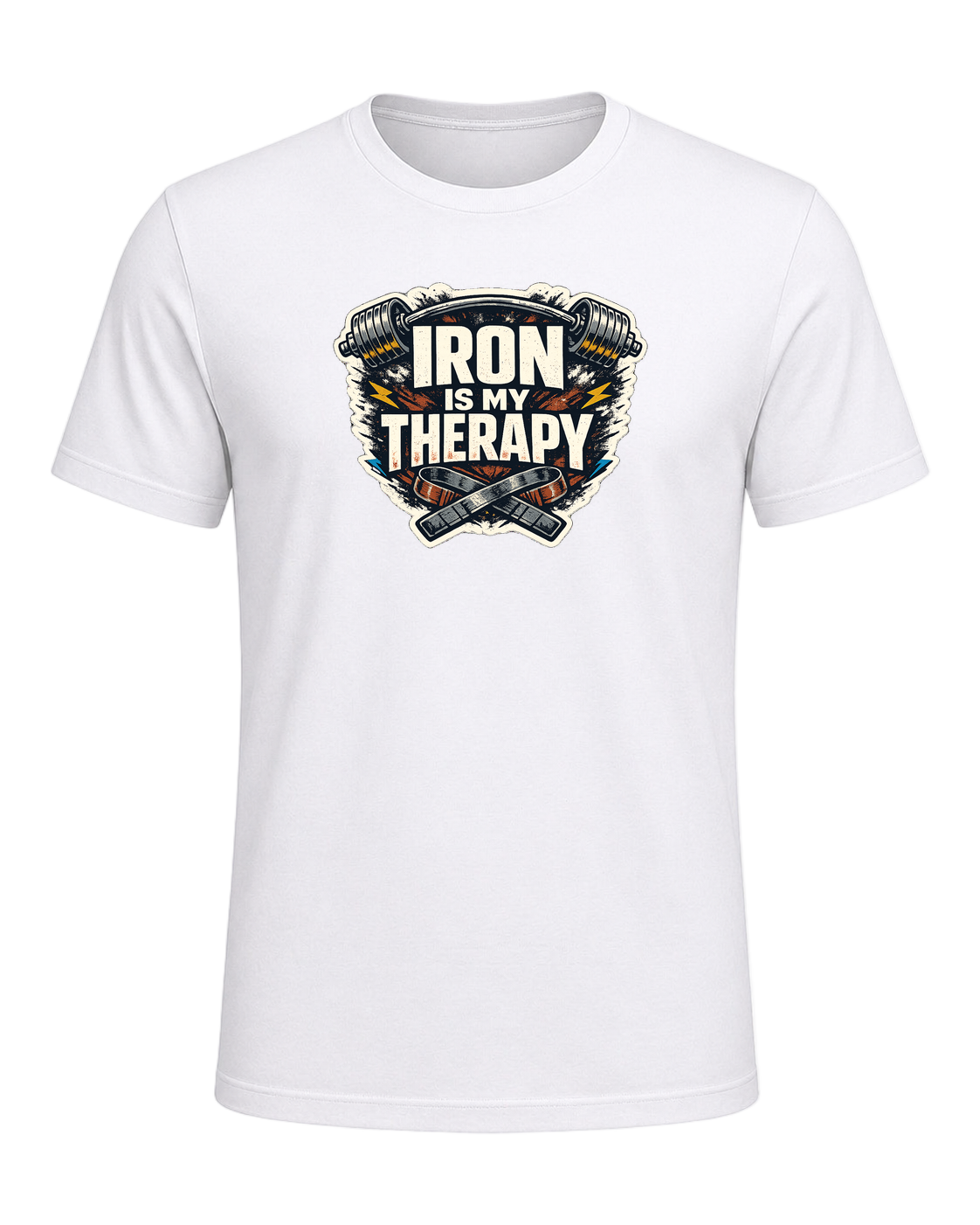 Iron Is My Therapy Tee — White