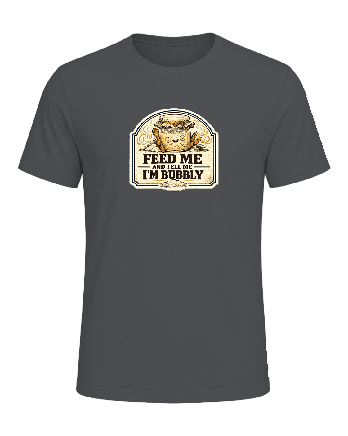 Feed Me And Tell Me I'm Bubbly Tee — Asphalt