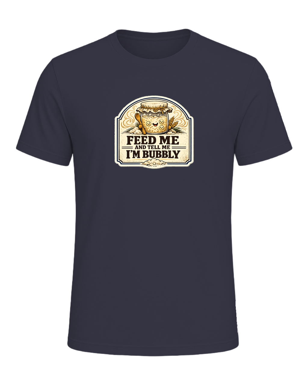 Feed Me And Tell Me I'm Bubbly Tee — Heather Midnight Navy