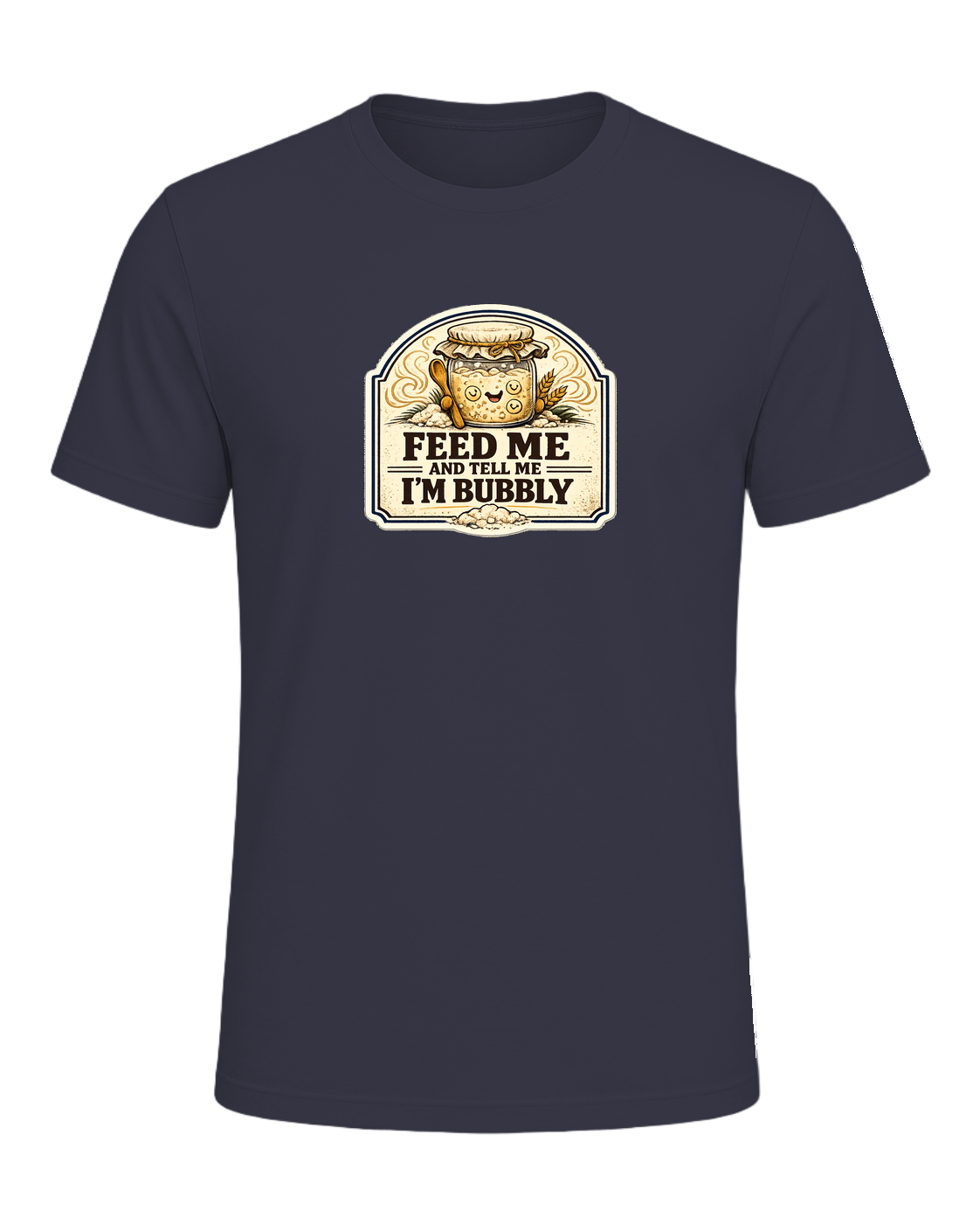 Feed Me And Tell Me I'm Bubbly Tee — Heather Midnight Navy