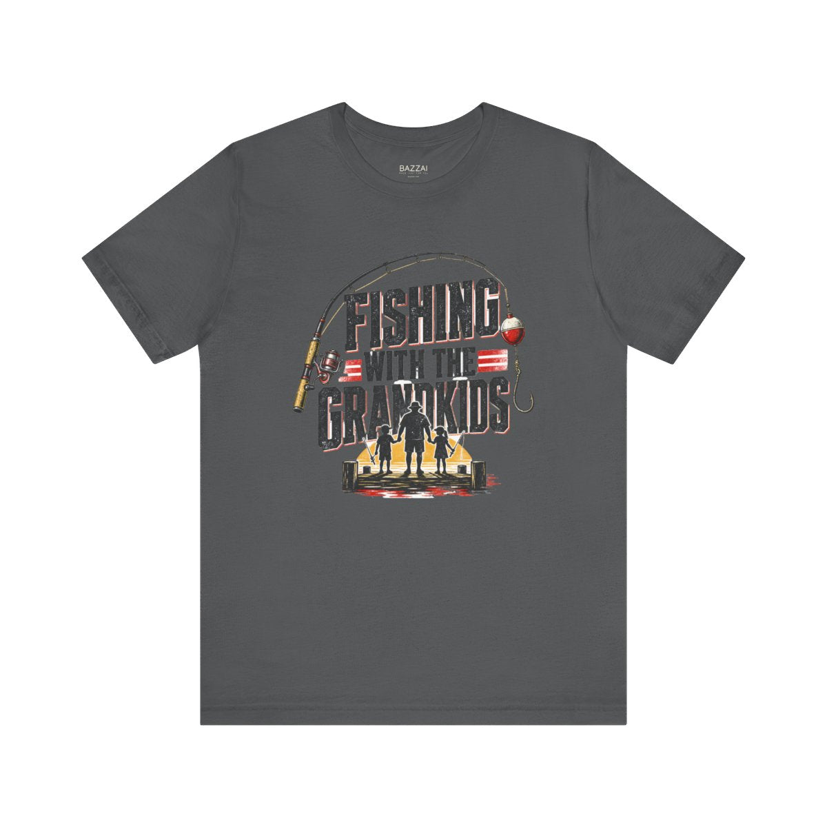 Grandpa Gift T-Shirt — Fishing with the Grandkids — papa grandpa t-shirt design