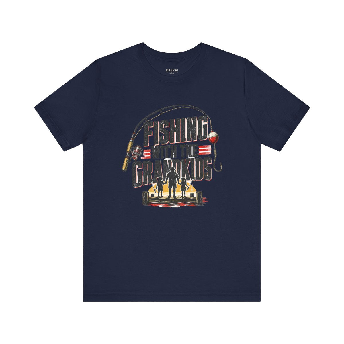 Grandpa Gift T-Shirt — Fishing with the Grandkids — papa grandpa t-shirt design