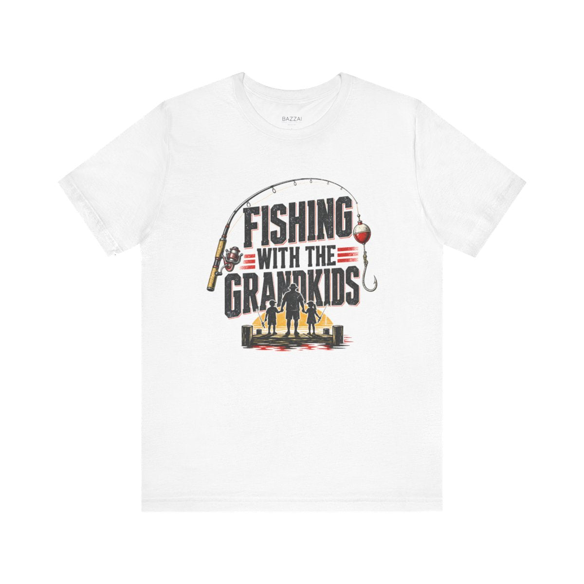 Grandpa Gift T-Shirt — Fishing with the Grandkids — papa grandpa t-shirt design