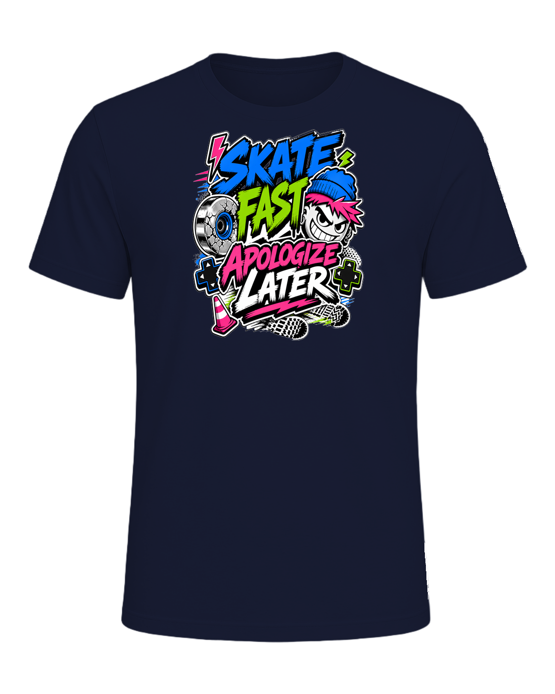 SKATE FAST APOLOGIZE LATER — Navy