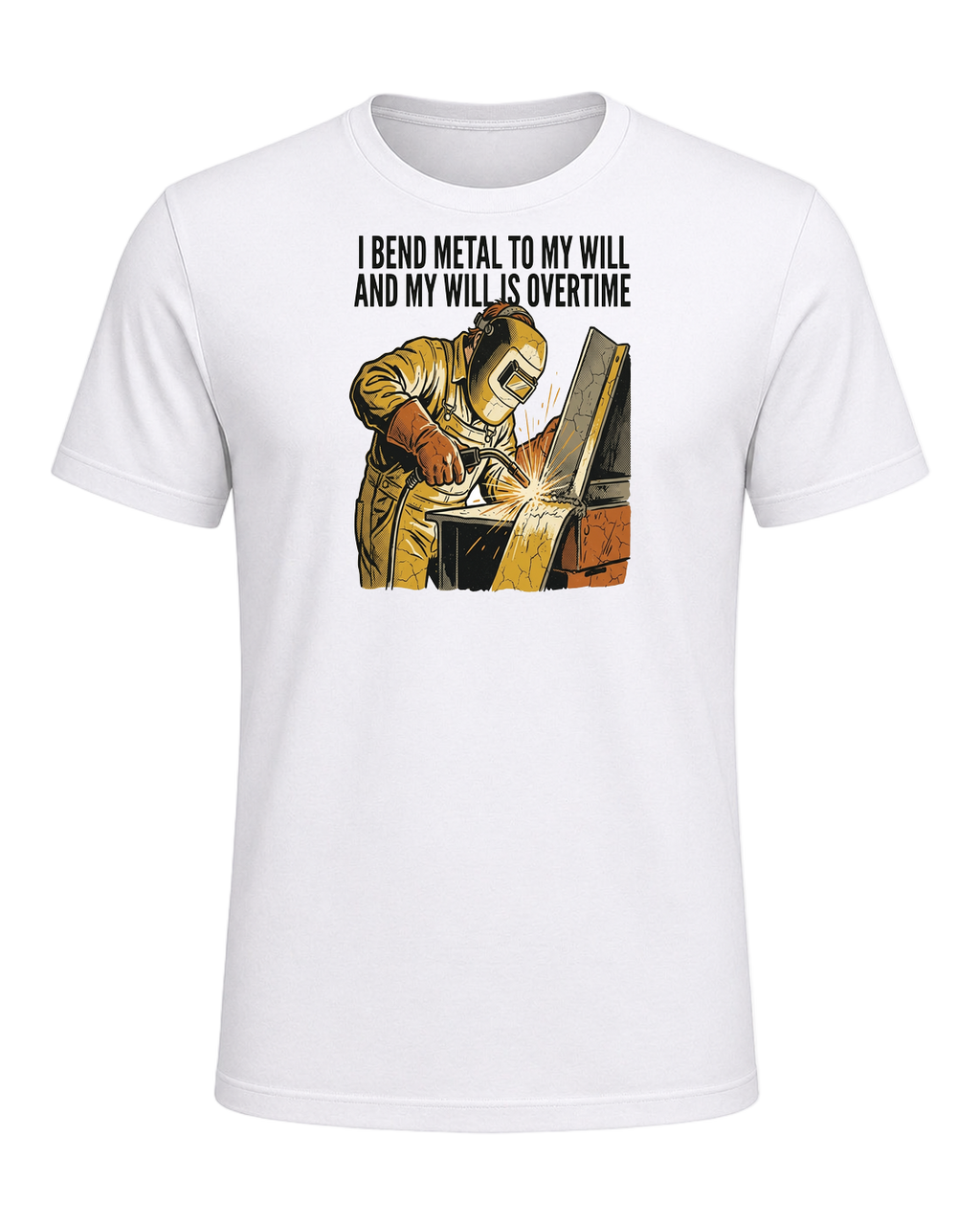 I bend metal to my will and my will is overtime — White