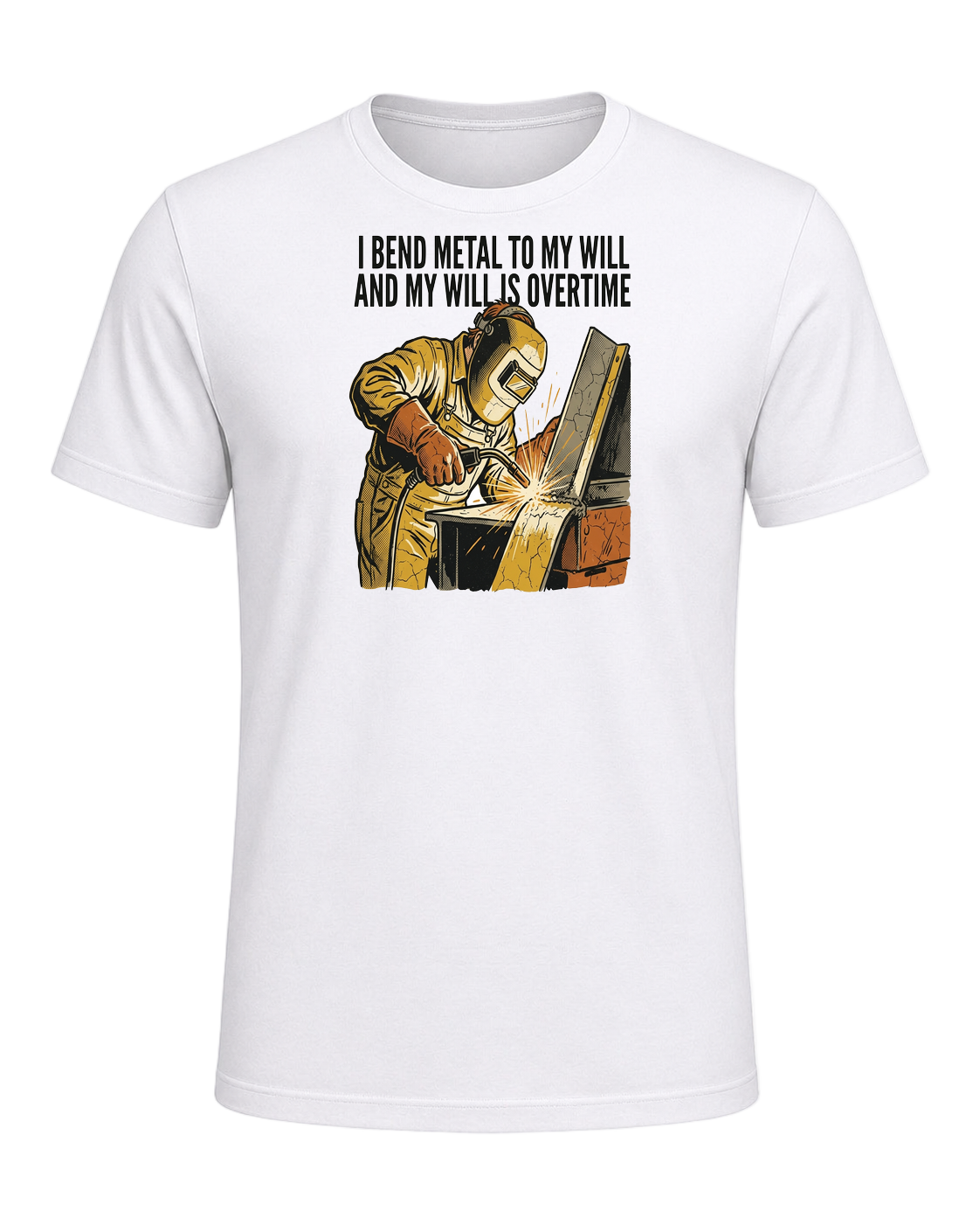 I bend metal to my will and my will is overtime — White