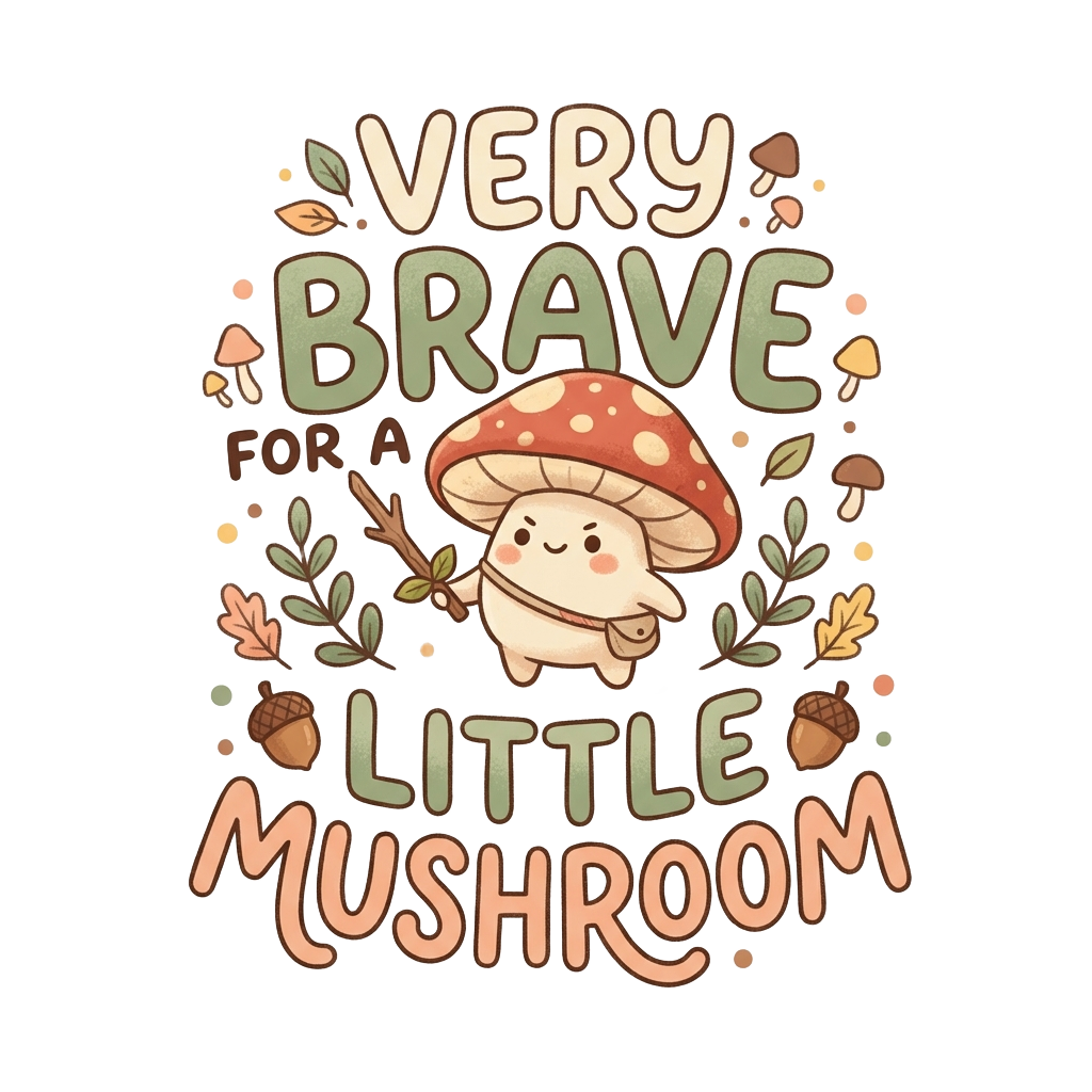 VERY BRAVE FOR A LITTLE MUSHROOM