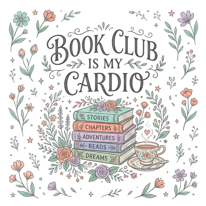 BOOK CLUB IS MY CARDIO - Cute Doodle Tee