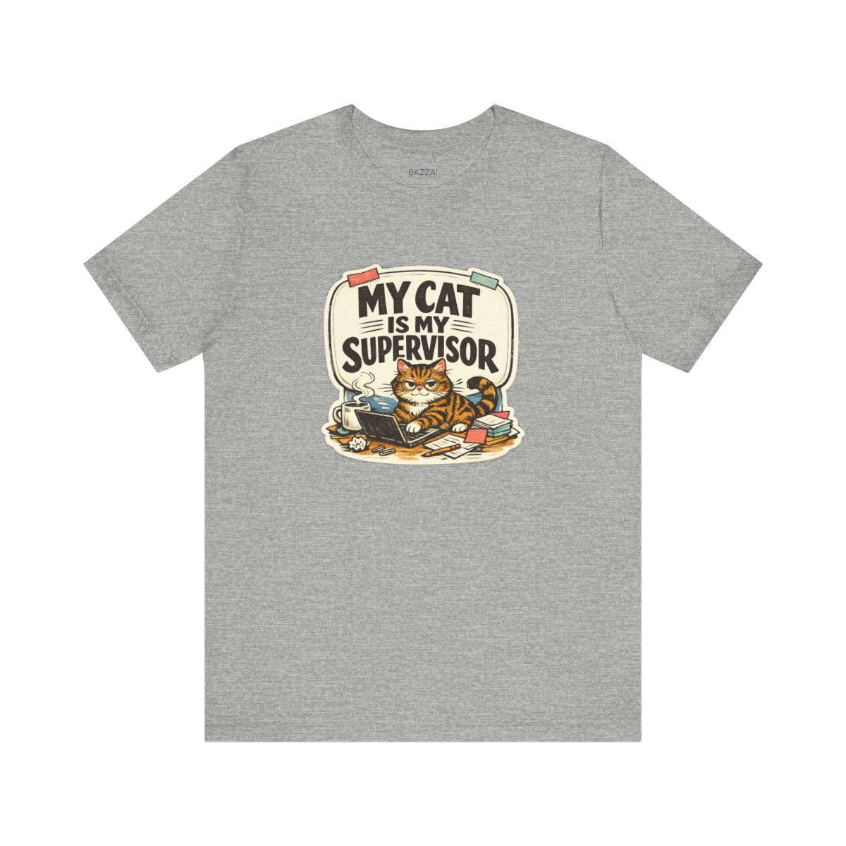 Work from Home Cat T-Shirt — My Cat Is My Supervisor — t-shirt design by Margaux