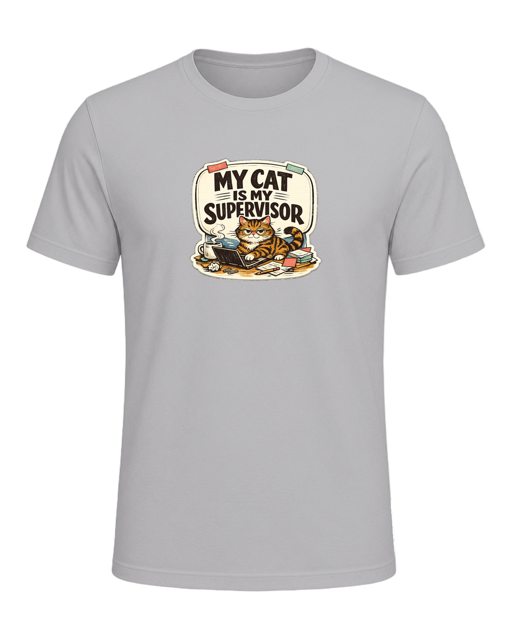 My Cat Is My Supervisor Tee — Athletic Heather