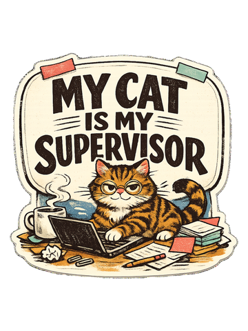 Work from Home Cat T-Shirt — My Cat Is My Supervisor