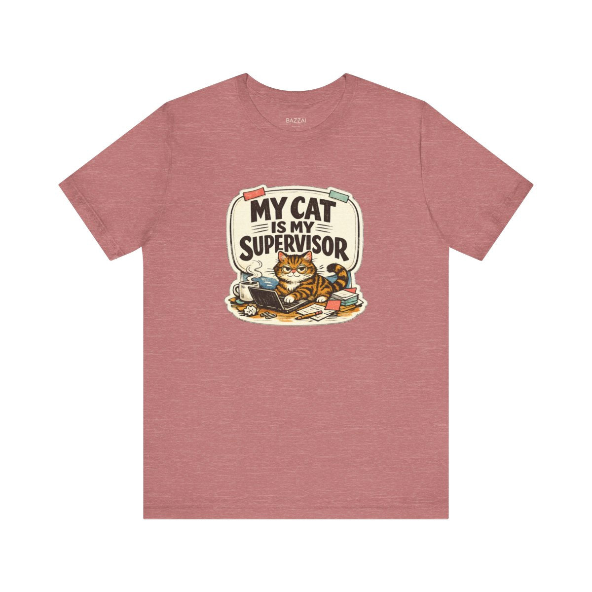 Work from Home Cat T-Shirt — My Cat Is My Supervisor — t-shirt design by Margaux