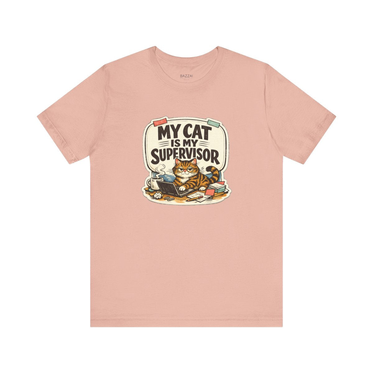 Work from Home Cat T-Shirt — My Cat Is My Supervisor — t-shirt design by Margaux