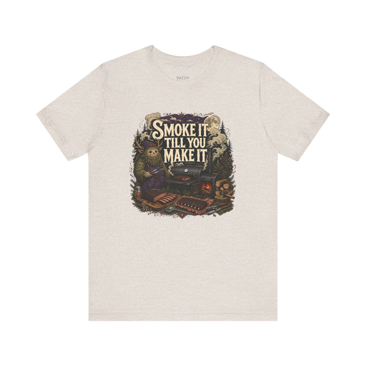 BBQ Humor T-Shirt — Smoke It Till You Make It — t-shirt design