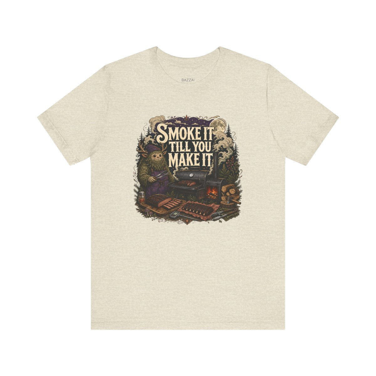 BBQ Humor T-Shirt — Smoke It Till You Make It — t-shirt design