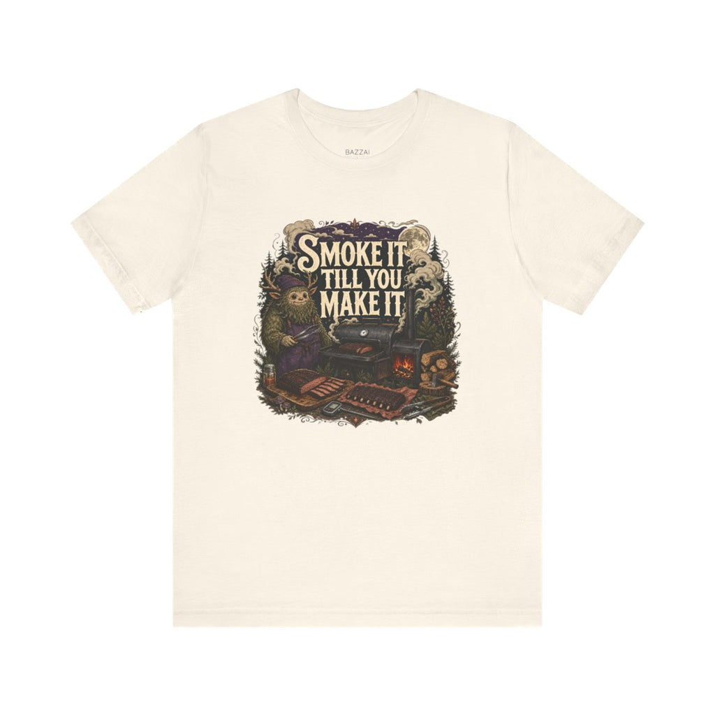 BBQ Humor T-Shirt — Smoke It Till You Make It — t-shirt design