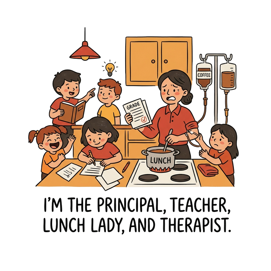 Homeschool Mom T-Shirt — Teacher, Parent, Referee