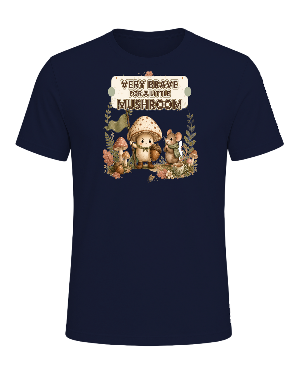 VERY BRAVE FOR A LITTLE MUSHROOM — Navy
