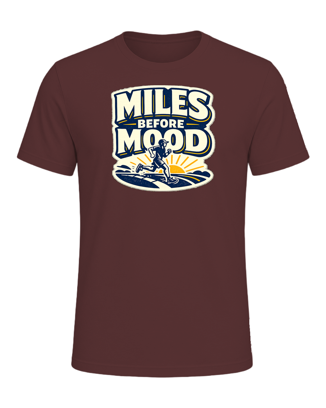 Miles Before Mood Tee — Heather Maroon