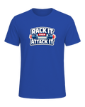 A loud rack-day barbell tee for lifters who load the bar and attack the set. — True Royal
