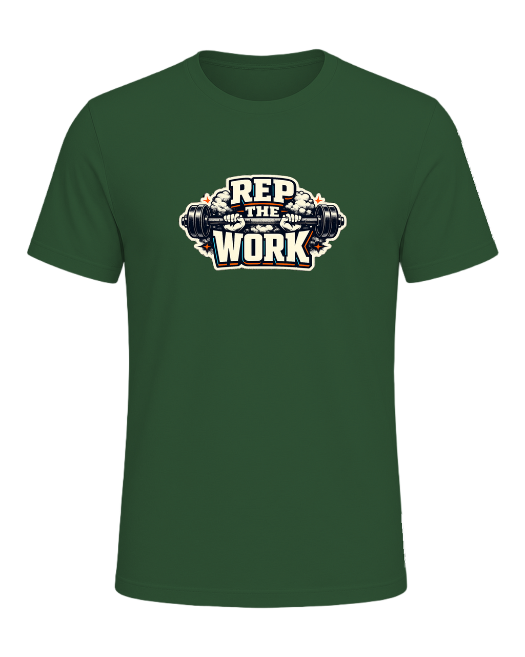 A bold barbell gym tee for lifters who believe the reps are the whole point. — Evergreen