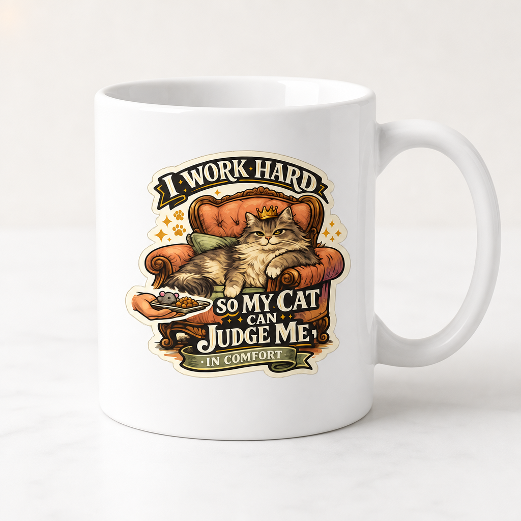 I Work Hard So My Cat Can Judge Me In Comfort Tee Mug