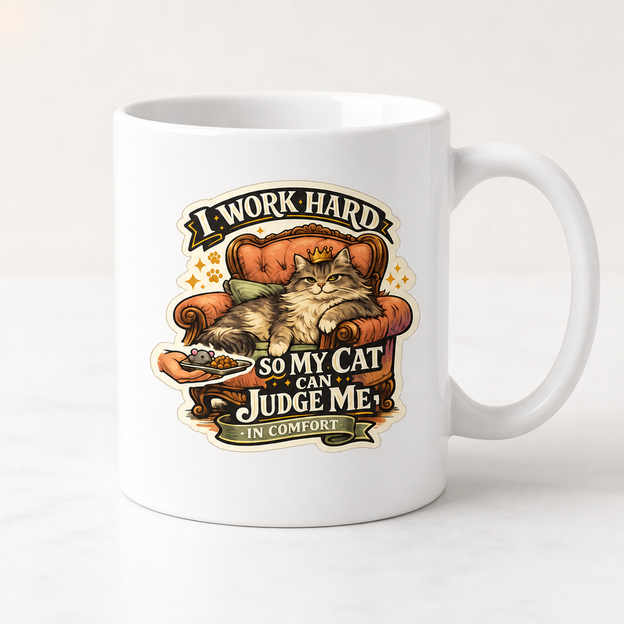 I Work Hard So My Cat Can Judge Me In Comfort Mug