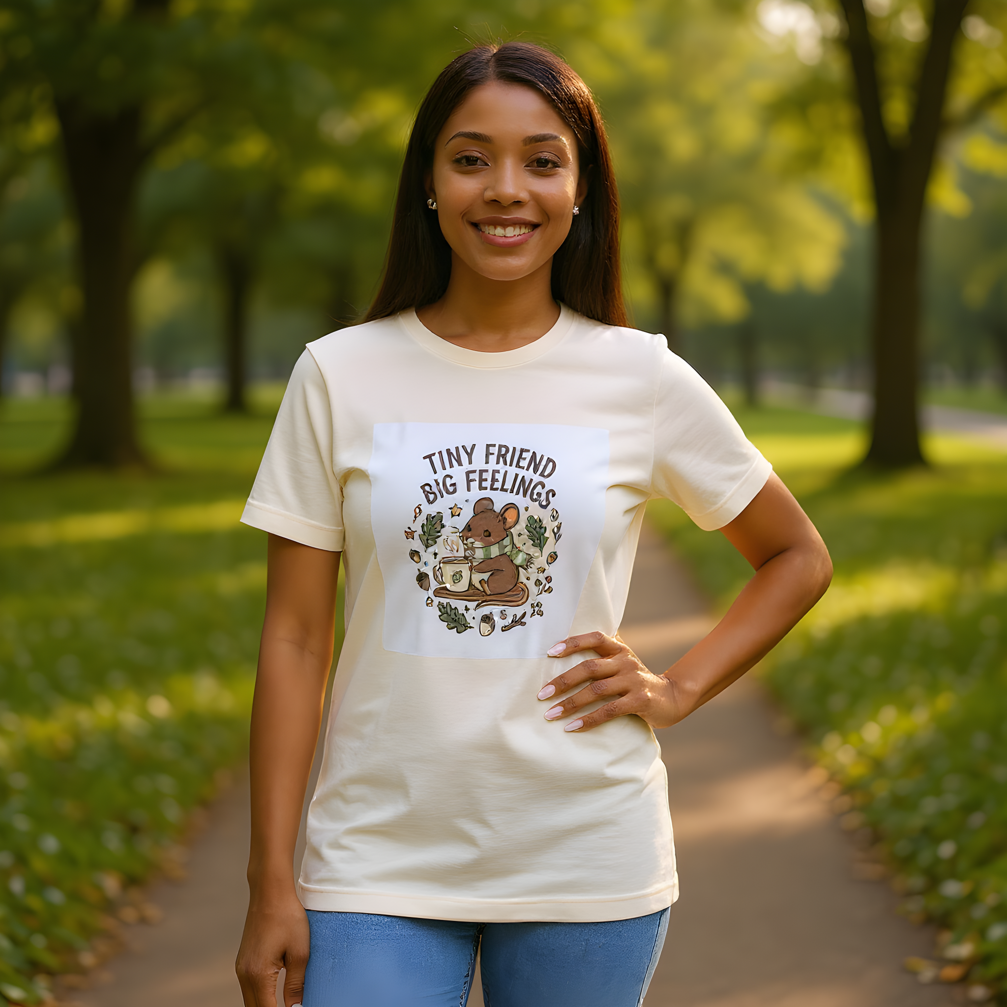 Kawaii Gift T-Shirt — Tiny Friend Big Feelings — t-shirt design