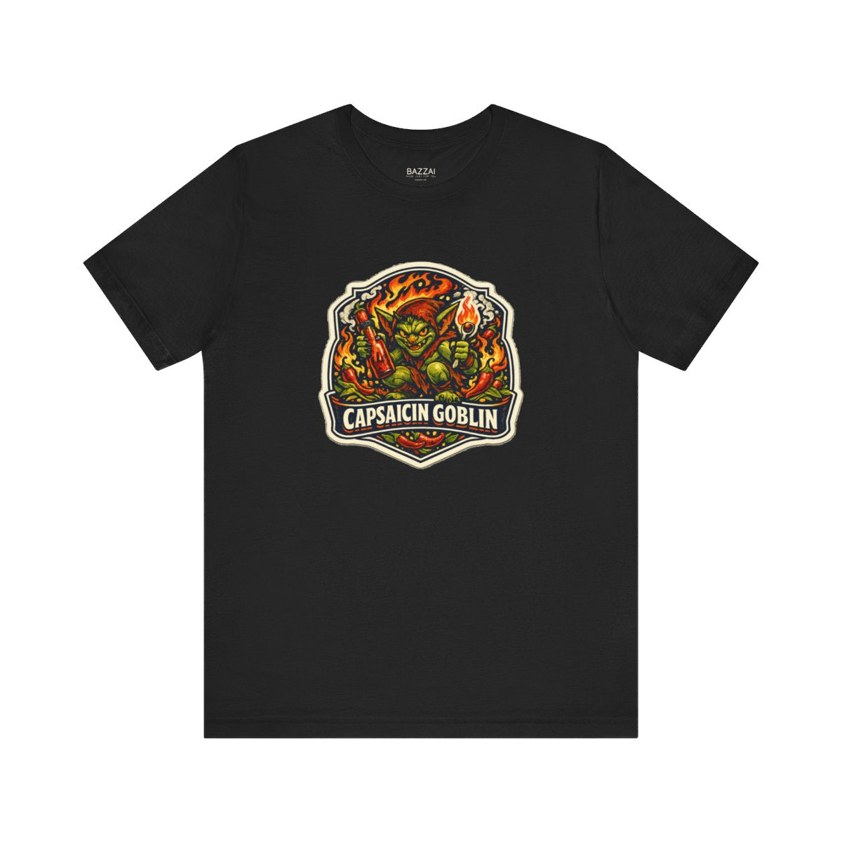 Funny Hot Sauce T-Shirt — Capsaicin Goblin — t-shirt design by Sol