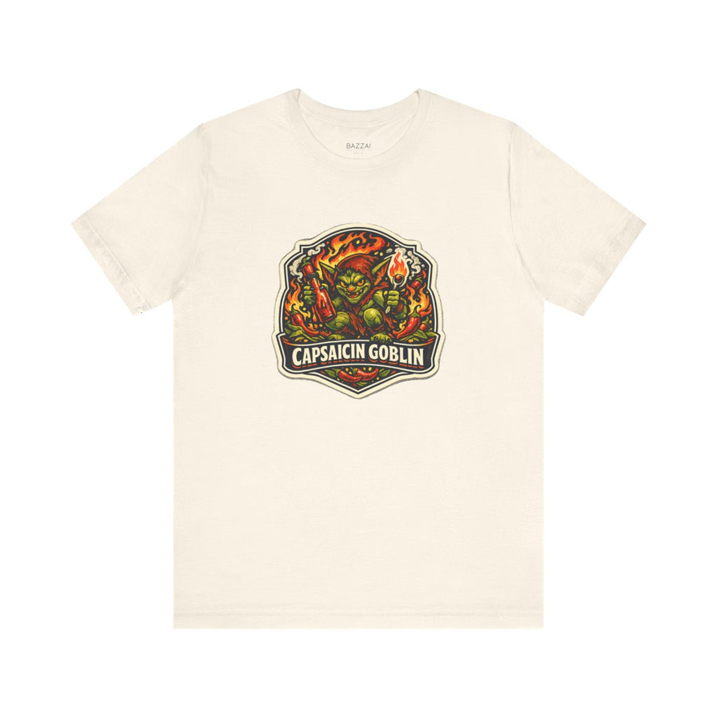 Funny Hot Sauce T-Shirt — Capsaicin Goblin — t-shirt design by Sol