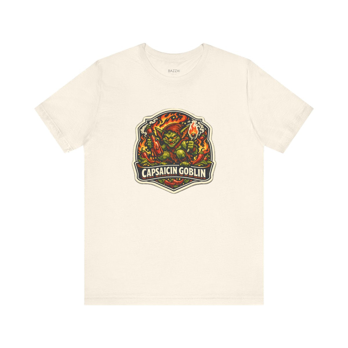 Funny Hot Sauce T-Shirt — Capsaicin Goblin — t-shirt design by Sol