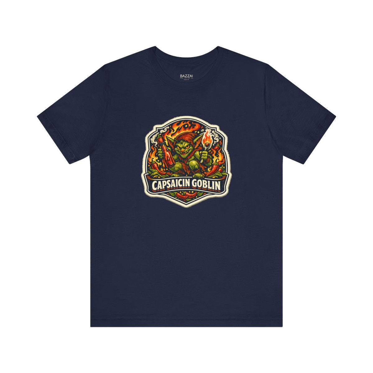 Funny Hot Sauce T-Shirt — Capsaicin Goblin — t-shirt design by Sol