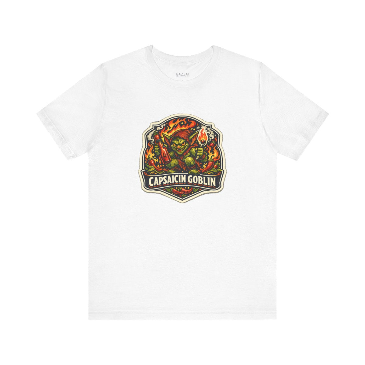 Funny Hot Sauce T-Shirt — Capsaicin Goblin — t-shirt design by Sol