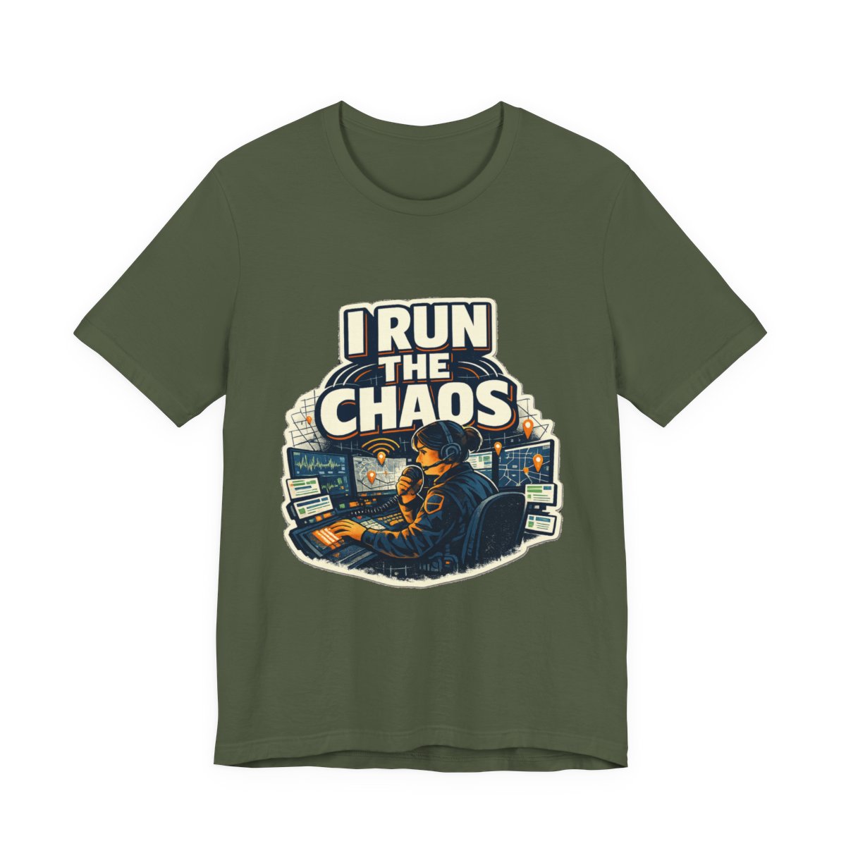 A bold dispatcher shirt for the calm voice running the chaos from the console. — Military Green