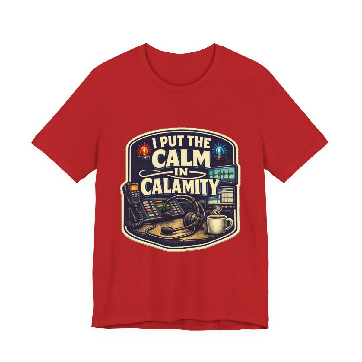 A funny 911 dispatcher tee for the calm voice in everyone else’s emergency. — Red