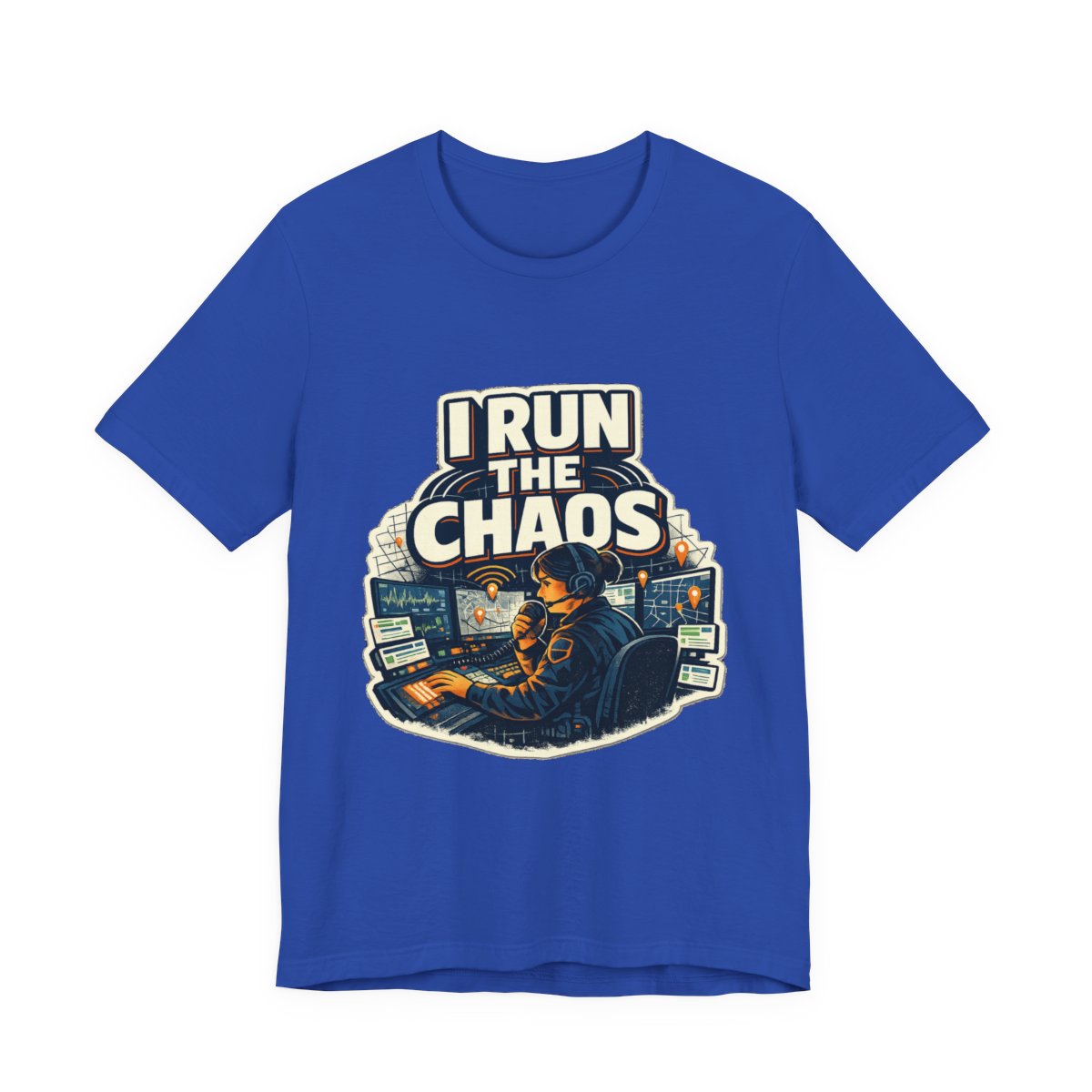 A bold dispatcher shirt for the calm voice running the chaos from the console. — True Royal